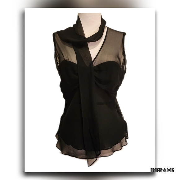 BCBGMaxAzria Silk Bow Collar Camisole Top - Picture 16 of 16